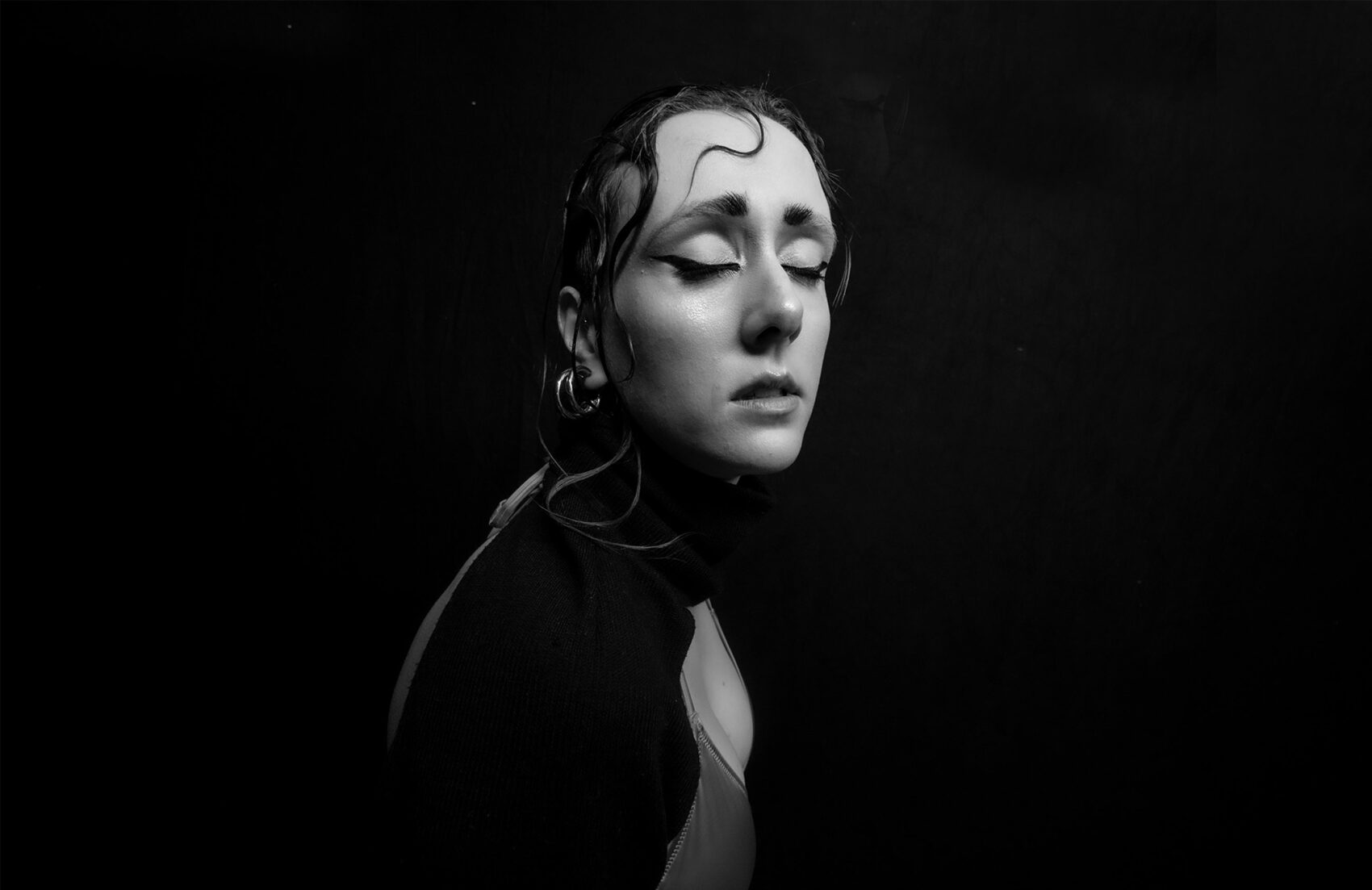 Portrait de Iris 2000 en noir et blanc